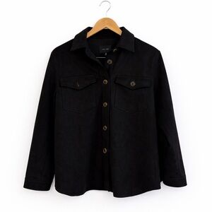 Love Tree Black Button Front Utility Jacket Shirt Medium